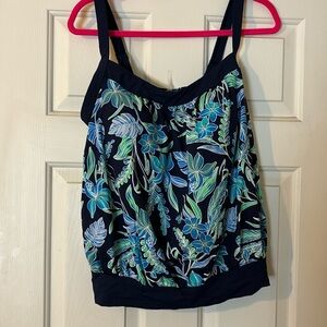 Lands End Blouson Tankini Top